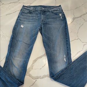 7 For All Mankind Womens Distressed Jeans